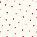 Watercolor hearts seamless pattern