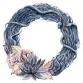 Watercolor helloween wreath Royalty Free Stock Photo