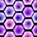 Watercolor hexagon grid seamless pattern Royalty Free Stock Photo