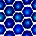 Watercolor hexagon grid seamless pattern Royalty Free Stock Photo