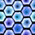 Watercolor hexagon grid seamless pattern Royalty Free Stock Photo
