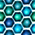 Watercolor hexagon grid seamless pattern Royalty Free Stock Photo
