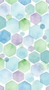 Watercolor Hexagon Pattern - Pastel Colors Royalty Free Stock Photo