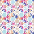 Watercolor hexagon seamless pattern Royalty Free Stock Photo