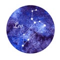 Watercolor horoscope sign Leo