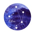 Watercolor horoscope sign Libra