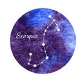 Watercolor horoscope sign Scorpio Royalty Free Stock Photo