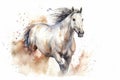 Watercolor horse illustration on white background Royalty Free Stock Photo