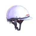 Watercolor horse rider polo helmet illustration isolated