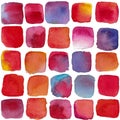 Watercolor hot summer cubes, Royalty Free Stock Photo