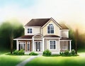 Watercolor of house render icon