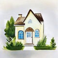 Watercolor of house for sale home house design