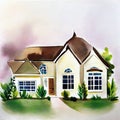 Watercolor of house for sale home house design