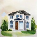 Watercolor of house for sale home house design