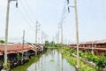 Watercolor of huatakea canal in ladkrabang at bangkok thailand Royalty Free Stock Photo