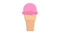 Watercolor Ice Cream. Strawberry, Lemon and Chocolate Ice Cream Scoop with Cone. Ice Cream Scoop Clip Art