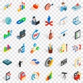 Watercolor icons set, isometric style Royalty Free Stock Photo