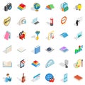 Watercolor icons set, isometric style Royalty Free Stock Photo