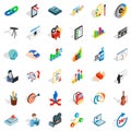 Watercolor icons set, isometric style Royalty Free Stock Photo