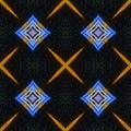 Ikat Art Seamless Patterm. Squares Background. Ethnic Design.