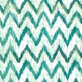 Watercolor ikat chevron seamless pattern. Green and blue watercolour . Bohemian ethnic collection.