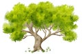 watercolor illuastration of green tree on white background Royalty Free Stock Photo