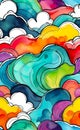 Watercolor illustration, abstract rough colorful brush strokes art painting wallpaper background Royalty Free Stock Photo
