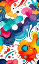 Watercolor illustration, abstract rough colorful brush strokes art painting wallpaper background Royalty Free Stock Photo