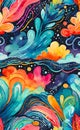 Watercolor illustration, abstract rough colorful brush strokes art painting wallpaper background Royalty Free Stock Photo