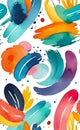 Watercolor illustration, abstract rough colorful brush strokes art painting wallpaper background Royalty Free Stock Photo