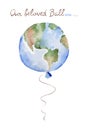 Watercolor illustration -- Balloon Earth