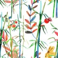 Watercolor illustration bamboo