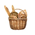 Basket with different kinds bread