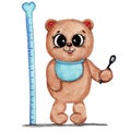 Watercolor illustration of a bear with a spoon Royalty Free Stock Photo