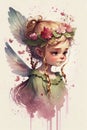 Watercolor illustration of a beautiful little fairy Royalty Free Stock Photo