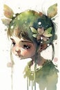 Watercolor illustration of a beautiful little fairy Royalty Free Stock Photo