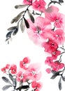 Watercolor blossom tree Royalty Free Stock Photo