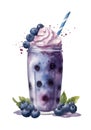 Blueberry milk cocktail.