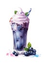Blueberry milk cocktail.