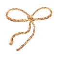 Watercolor illustration. The bow-knot of the linen