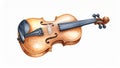 Watercolor illustration of a classical violin isolated on white background Royalty Free Stock Photo