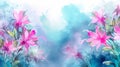 watercolor background fuchsia flowers