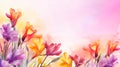 watercolor flower background - freesias