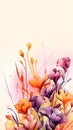 watercolor flower background - freesias