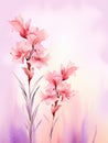 watercolor flower background - red and pink gladioli