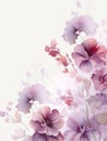 watercolor flower background - purple begonias