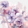 watercolor flower background - purple begonias