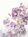 watercolor flower background - purple begonias