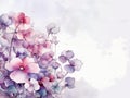 watercolor flower background - purple begonias