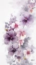 watercolor flower background - purple begonias